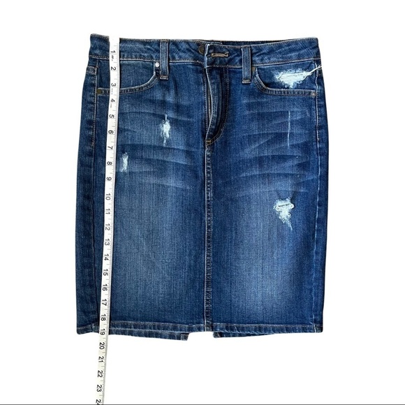 JustBlack Denim Pencil Skirt Distressed LIKE NEW - Picture 5 of 8